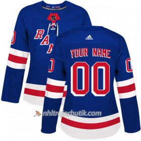 Dame Ishockey New York Rangers Tröja med eget tryck Adidas 2017-2018 Blå Authentic